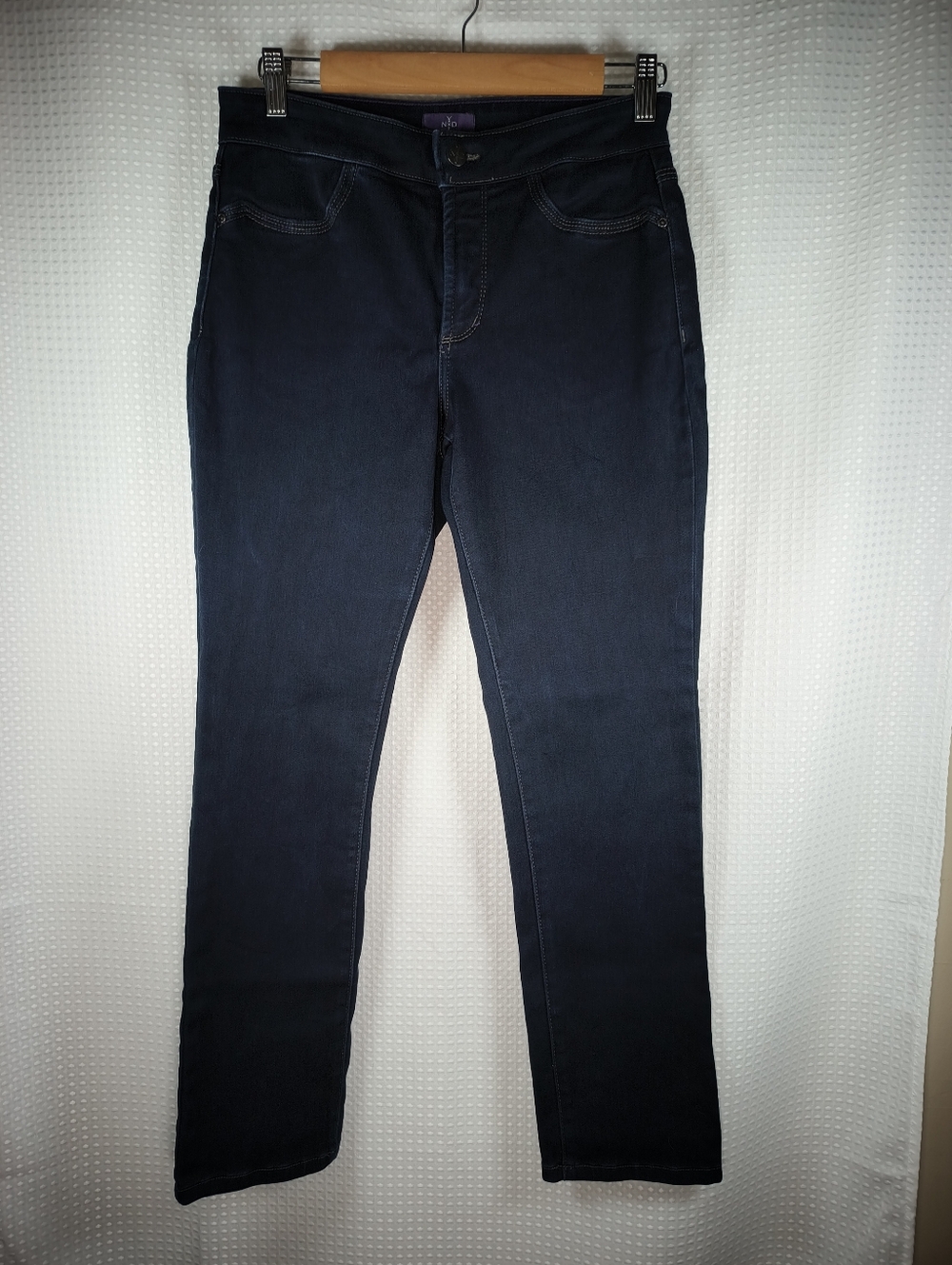 NYDJ 6 Petite Lift Tuck Indigo Blue Dark Wash Jeggings Made in USA Skinny Jeans